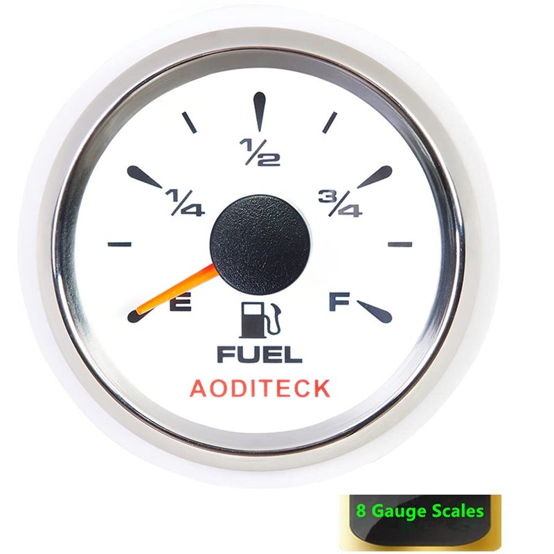AODITECK Universal Marine Fuel Gauge for Boat Vehicles RV Car Truck, 0-190ohm, 240-33ohm, 240-30ohm, 0-180ohm, 10-180ohm - Image 2
