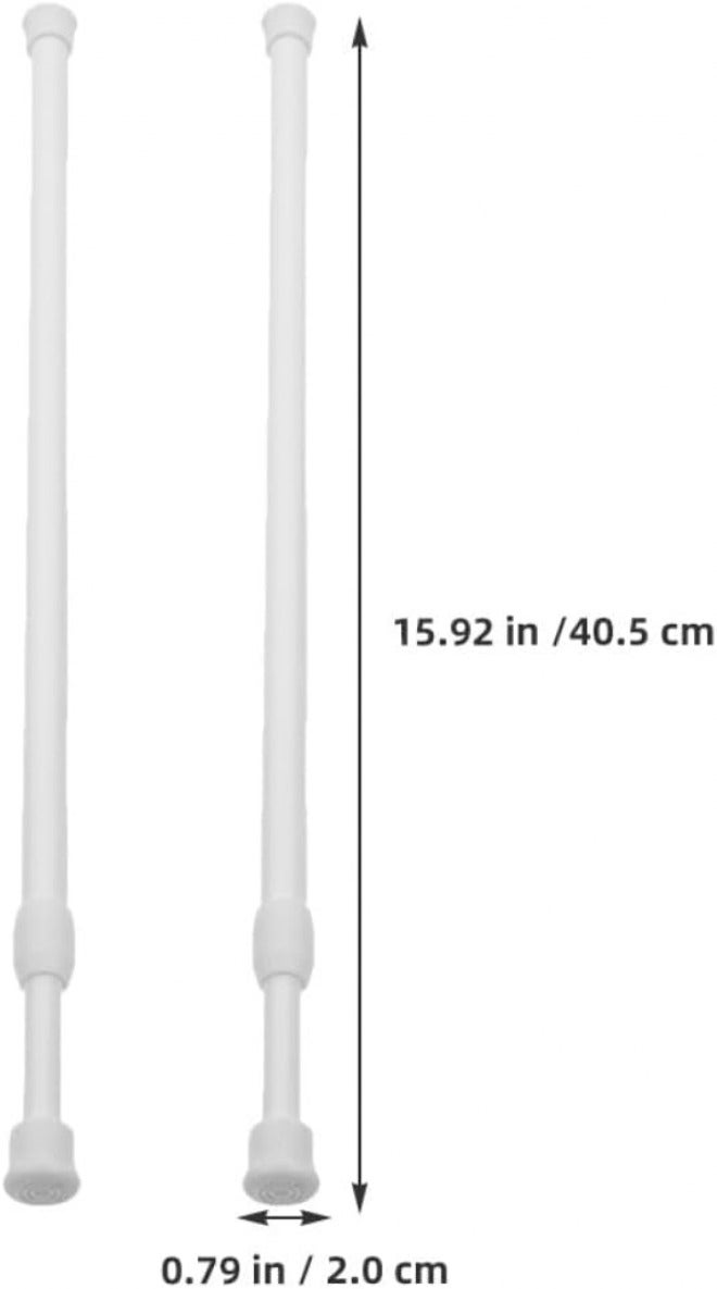 2Pcs Adjustable Tension Curtain Rods 40-70Cm No Drilling Telescopic Window Rods for Home Wall Mounting and Shower Curtain Use - Image 2