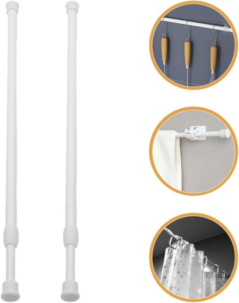 2Pcs Adjustable Tension Curtain Rods 40-70Cm No Drilling Telescopic Window Rods for Home Wall Mounting and Shower Curtain Use - Image 4