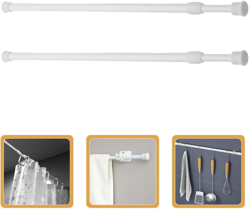 2Pcs Adjustable Tension Curtain Rods 40-70Cm No Drilling Telescopic Window Rods for Home Wall Mounting and Shower Curtain Use - Image 5