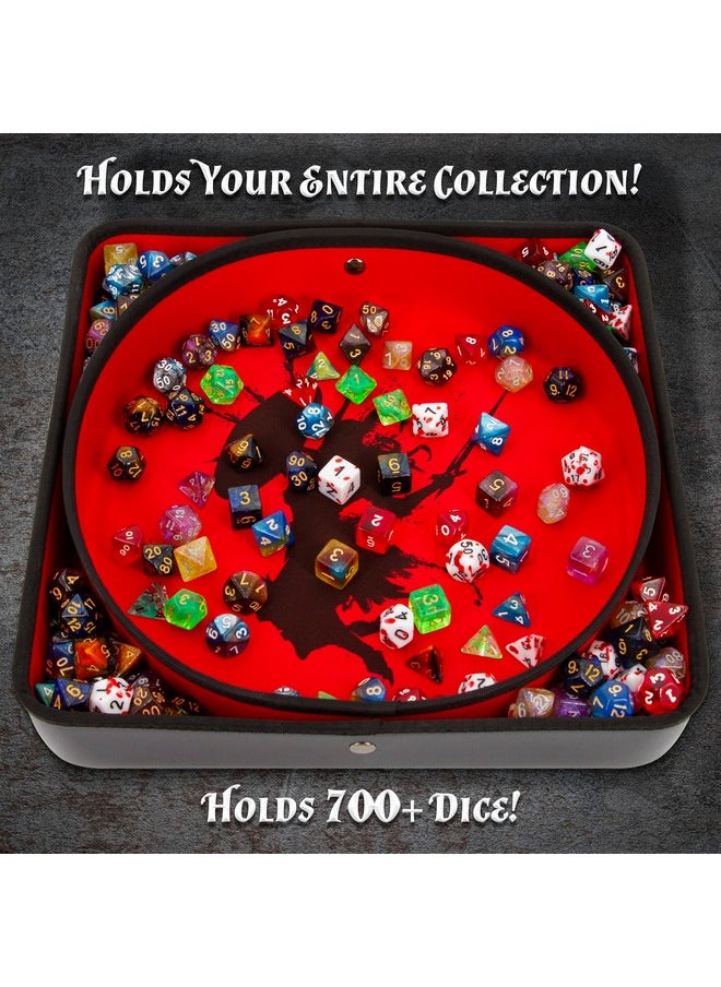 Xl Dice Tray And Dnd Dice Holder Travel Case For Up To 700 Rpg Dice - Expanding Design With 3 Dice Rolling Tray Arenas, Embossed Pu Leather Exterior And Printed Dice Trays - pzsku/ZC4B8AD5ACD537D2E6BD7Z/45/_/1732773953/59d579c2-6f2a-4e23-955d-f58433a707a2