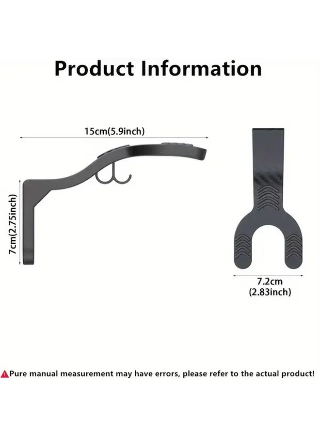 Black Wall Mounted Helmet Hooks 2pcs Durable Plastic Key And Gear Storage Holders - Image 3