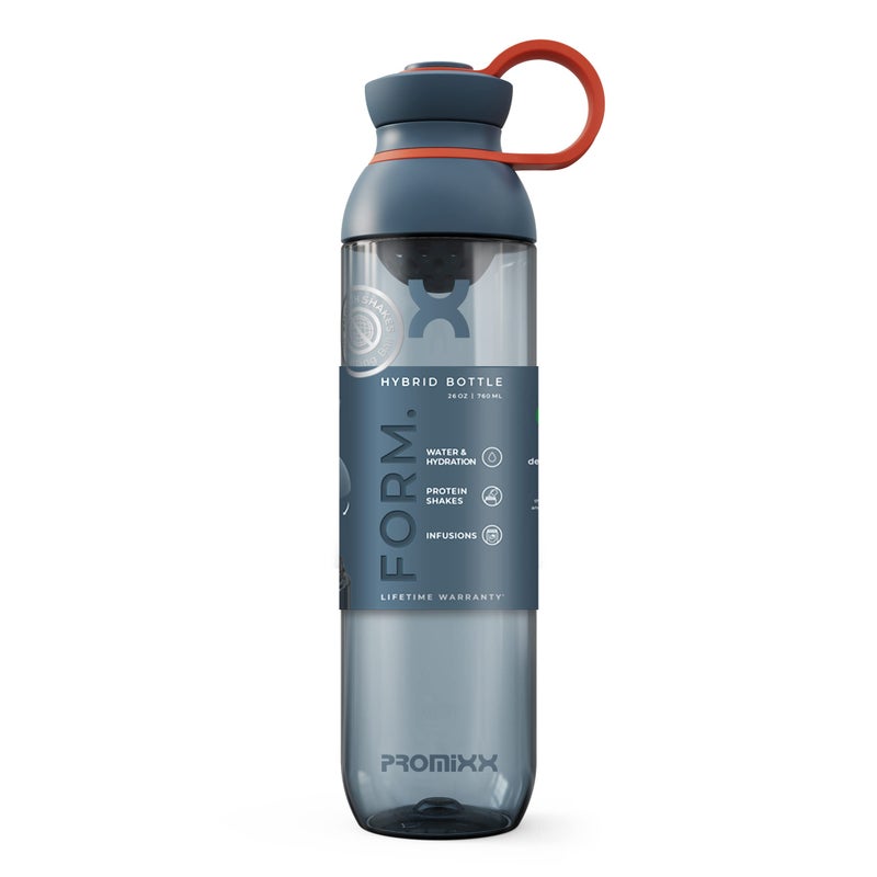 Promixx FORM Sports Water Bottle - Premium BPA Free Water Bottle for Fitness Sports & Outdoors - Sustainable Drinks Bottle with Measurement Markers and Leakproof Lid - 760ml / 26oz (Midnight Blue) - Image 1