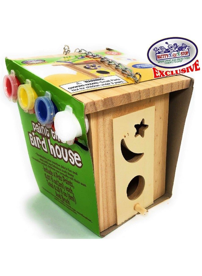 Matty's Toy Stop Paint Your Own Small Wooden Birdhouses (Includes Paints & Brushes) Gift Set Bundle - 3 Pack - Image 4