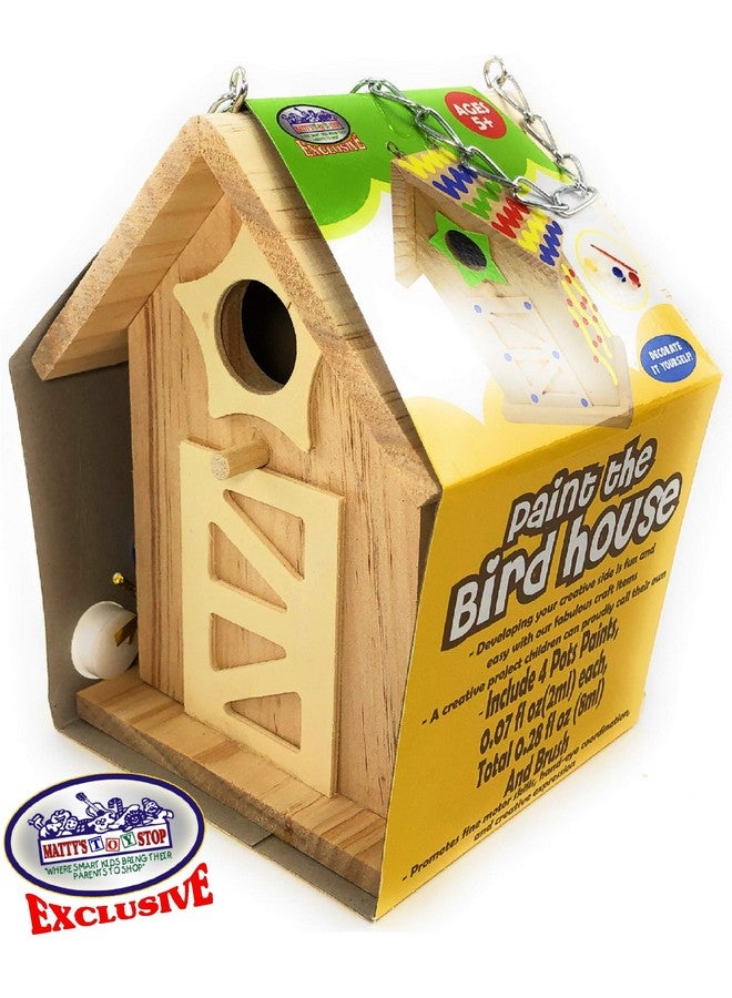 Matty's Toy Stop Paint Your Own Small Wooden Birdhouses (Includes Paints & Brushes) Gift Set Bundle - 3 Pack - Image 5