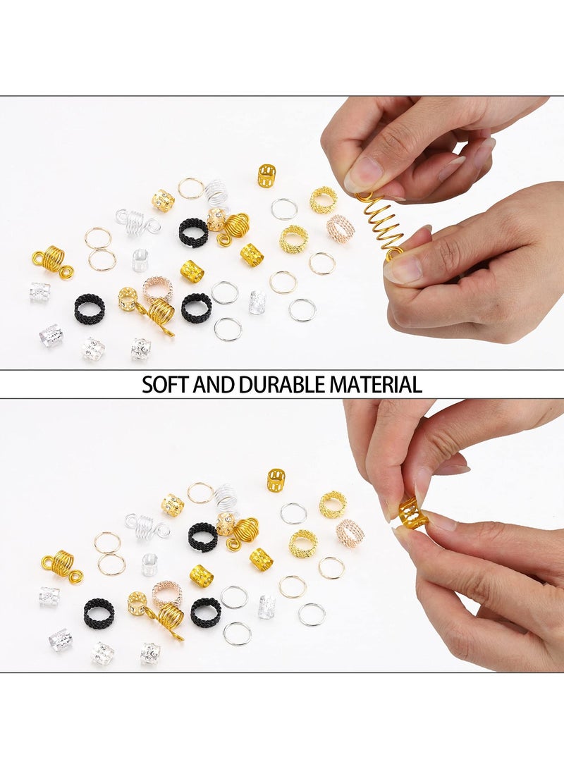 Harse 200PCS Hair Jewelry for Braids & Dreadlocks – Gold Hair Beads, Rings, Cuffs & Clips for Braiding Accessories & Hair Decorations - Image 5