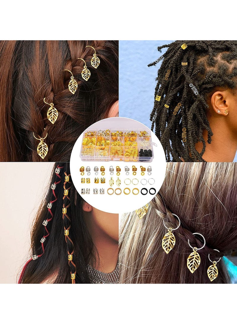 Harse 200PCS Hair Jewelry for Braids & Dreadlocks – Gold Hair Beads, Rings, Cuffs & Clips for Braiding Accessories & Hair Decorations - Image 3