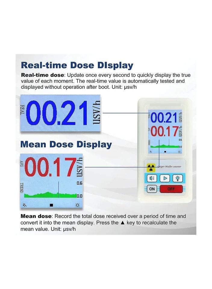 1-Piece Handheld Portable Multifunctional Nuclear Radiation Detector,Personals Dosimeter Detectors,Beta Gamma X-Ray Tester - Image 4