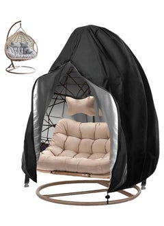 Meetion Patio Egg Chair Covers with Zipper, Wicker Egg Swing Chair Covers, Waterproof Heavy Duty Weather Resisatnt Outdoor Chair Cover, Windproof Hanging Chair Cover, 230 x 200cm, Black  - Image 1