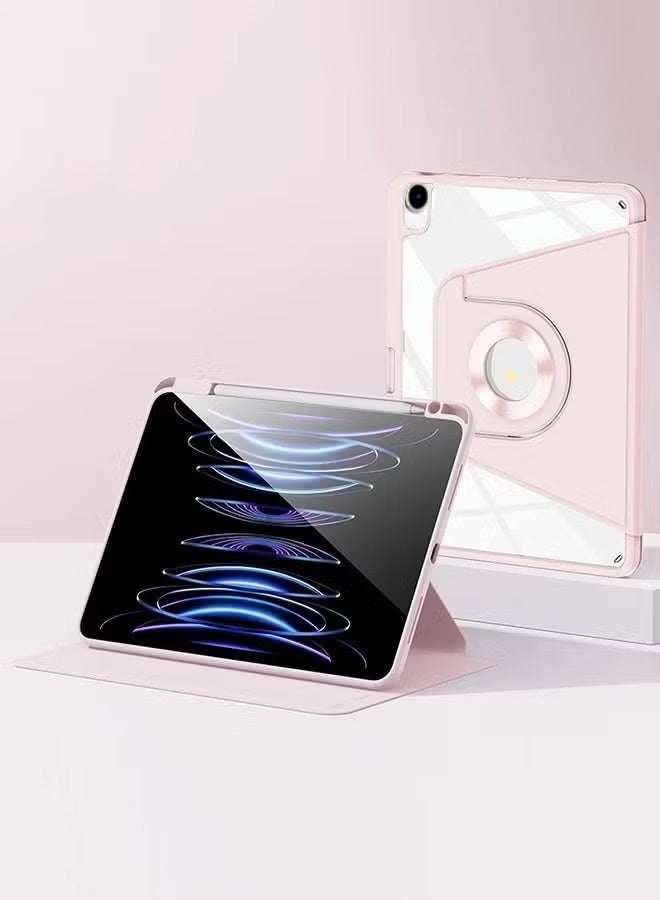 جراب iPad من الجيل الحادي عشر (A16 2025) وجراب iPad 10 مقاس 10.9 بوصة، جراب iPad يدور 360 درجة مع فتحة للقلم/ملحق مغناطيسي مريح/حامل رفيع بخاصية السكون/التنشيط التلقائي/جراب واقٍ شفاف من البولي يوريثان الحراري/مجموعة هدايا بقيمة 35 درهمًا إماراتيًا مع غشاء واقٍ مضاد للتوهج/جراب لوحي من اللباد - وردي - Image 2