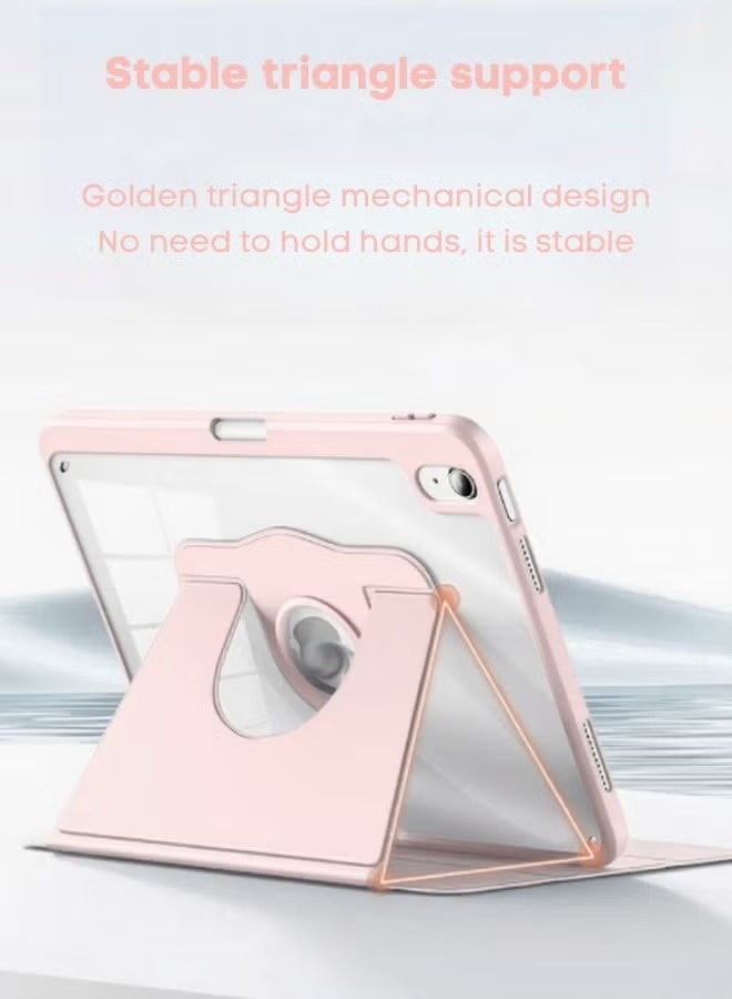 جراب iPad من الجيل الحادي عشر (A16 2025) وجراب iPad 10 مقاس 10.9 بوصة، جراب iPad يدور 360 درجة مع فتحة للقلم/ملحق مغناطيسي مريح/حامل رفيع بخاصية السكون/التنشيط التلقائي/جراب واقٍ شفاف من البولي يوريثان الحراري/مجموعة هدايا بقيمة 35 درهمًا إماراتيًا مع غشاء واقٍ مضاد للتوهج/جراب لوحي من اللباد - وردي - Image 4