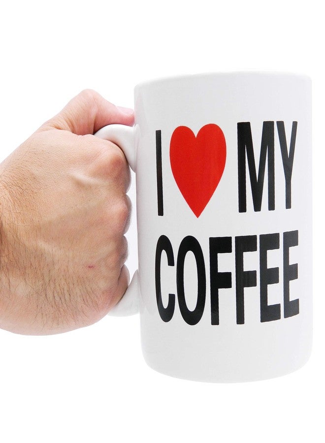 Rockin Mug BIG Coffee Mug oversize 28 ounces Mega Size Cup, Extra Large for Big drinks, Office desk decor novelty Gift Coffee Lovers XL Coffee Mug (I LOVE MY COFFEE) - Image 3