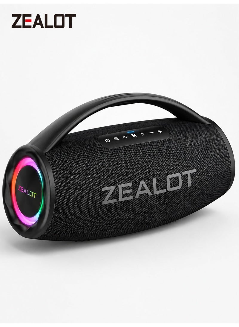 زيلوت مكبر صوت بلوتوث Zealot S97 بقوة 160 واط، بطارية 16000 مللي أمبير، وقت تشغيل يصل إلى 36 ساعة، مقاوم للماء بمعيار IPX5، مكبر صوت محمول للاستخدام الخارجي، صوت ستيريو قوي مع جهير عميق، يدعم بطاقة TF/قرص USB/AUX، متوافق مع الهواتف المحمولة/الأجهزة اللوحية/أجهزة الكمبيوتر/أجهزة التلفزيون، للاستخدام الداخلي والخارجي - Image 1