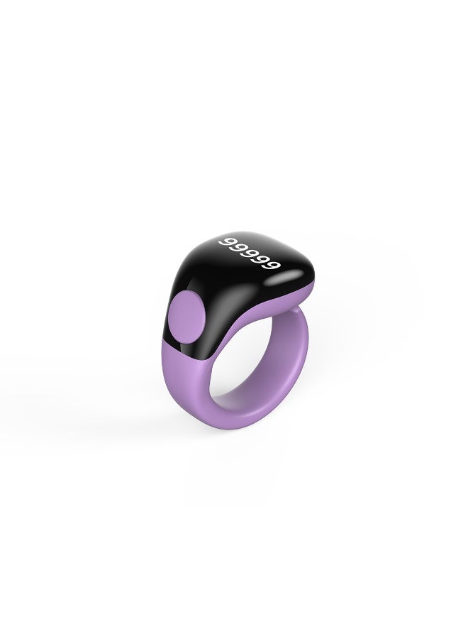 IFAYRID Smart Ring Tasbeeh Counter for Muslims, Digital Prayer Counter Ring with OLED Display, Bluetooth Prayer Reminder, Adjustable Finger Counter, Magnetic Type-C Rechargeable Tasbih Ring(Purple)