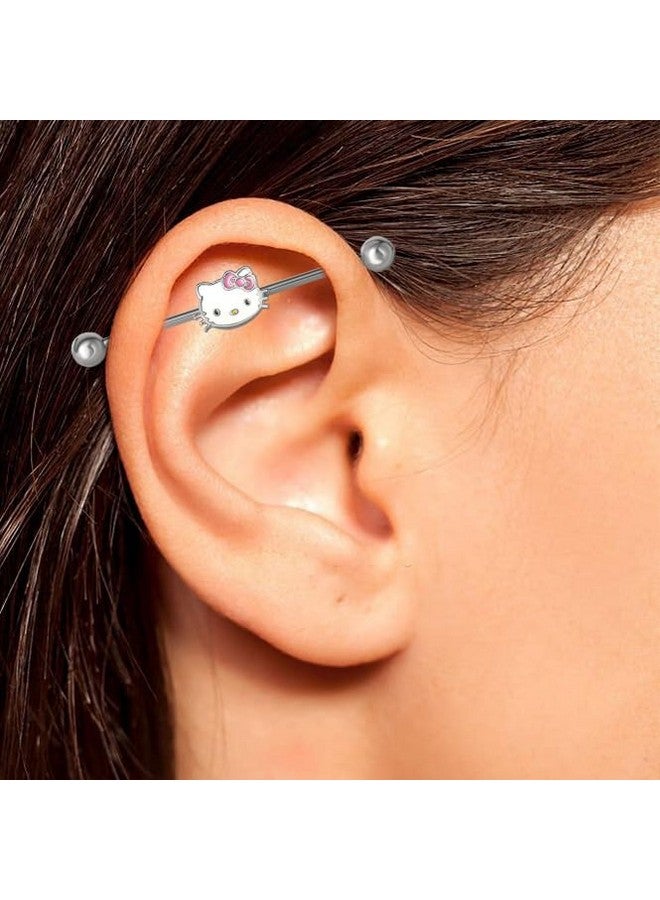 Hello Kitty مجوهرات ثقب صناعية 14 جرام من الفولاذ المقاوم للصدأ أقراط غضروفية كاواي باربل من سانريو مرخصة رسميًا - Image 2