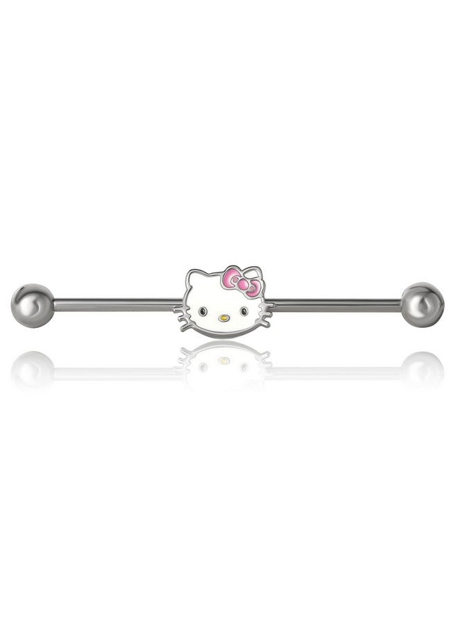 Hello Kitty مجوهرات ثقب صناعية 14 جرام من الفولاذ المقاوم للصدأ أقراط غضروفية كاواي باربل من سانريو مرخصة رسميًا - Image 1