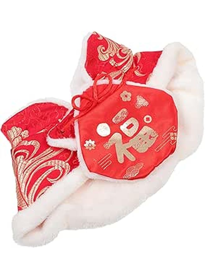 Luxshiny Winter Cloak for Dogs Cats White Trim Phoenix Tail Pet Costume Outfit - Image 1