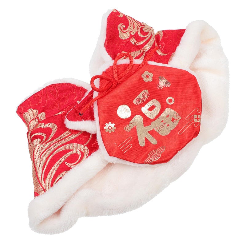 Luxshiny Winter Cloak for Dogs Cats White Trim Phoenix Tail Pet Costume Outfit - Image 2