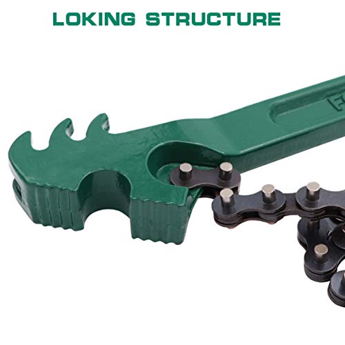 Taxutor 12 inch Heavy-Duty Adjustable Ratcheting Chain Wrench Adjustable Oil Filter Pipe Wrench Chain Style Multi-Purpose Remover Tool - Image 2