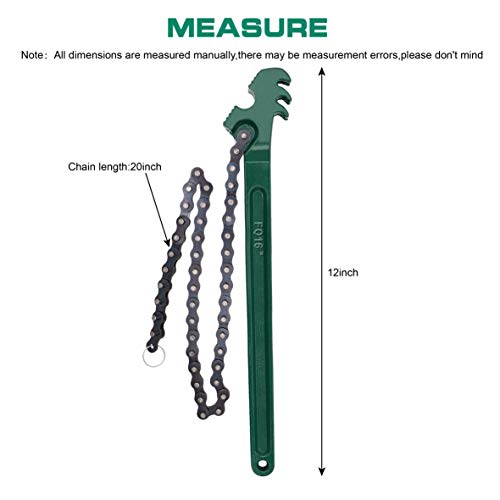 Taxutor 12 inch Heavy-Duty Adjustable Ratcheting Chain Wrench Adjustable Oil Filter Pipe Wrench Chain Style Multi-Purpose Remover Tool - Image 5