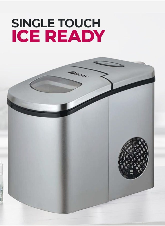 Oscar Oscar OSIM2020 Instant Ice Maker – Stainless Steel, 10KG Daily Capacity, 9 Crystalline Bullet Ice Cubes in 10 Minutes, Ice Full & Water Deficient Alarms, 600g Ice Storage, R600a Compressor, 1.7L Water Reservoir, Compact Design  - Image 4