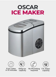 Oscar OSIM2020 Instant Ice Maker – Stainless Steel, 10KG Daily Capacity, 9 Crystalline Bullet Ice Cubes in 10 Minutes, Ice Full & Water Deficient Alarms, 600g Ice Storage, R600a Compressor, 1.7L Water Reservoir, Compact Design - pzsku/ZC4B944492F8C7AE6C255Z/45/_/1731189978/e0ec8ee8-65bc-44fb-872f-a9cff1eeebae