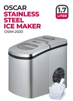 Oscar OSIM2020 Instant Ice Maker – Stainless Steel, 10KG Daily Capacity, 9 Crystalline Bullet Ice Cubes in 10 Minutes, Ice Full & Water Deficient Alarms, 600g Ice Storage, R600a Compressor, 1.7L Water Reservoir, Compact Design - pzsku/ZC4B944492F8C7AE6C255Z/45/_/1731189989/de32b25a-7450-4b15-b76a-d790310adbdb