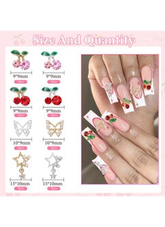 40 Pcs Cherry Nail Charms And Gems Set, Silver Gold 3D Butterfly Star Dangle Nail Gems, Pink Color Red Cherry Shiny Diamond Nail Gems Charms, Rhinestones For Nails Art Jewels Diy - pzsku/ZC4B94AAF798233B461D8Z/45/_/1734437654/b50f47c1-d6b7-4768-9967-f86320df261b