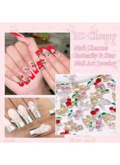 40 Pcs Cherry Nail Charms And Gems Set, Silver Gold 3D Butterfly Star Dangle Nail Gems, Pink Color Red Cherry Shiny Diamond Nail Gems Charms, Rhinestones For Nails Art Jewels Diy - pzsku/ZC4B94AAF798233B461D8Z/45/_/1734437680/e8968952-0916-4acd-bbba-4997a936c7b4