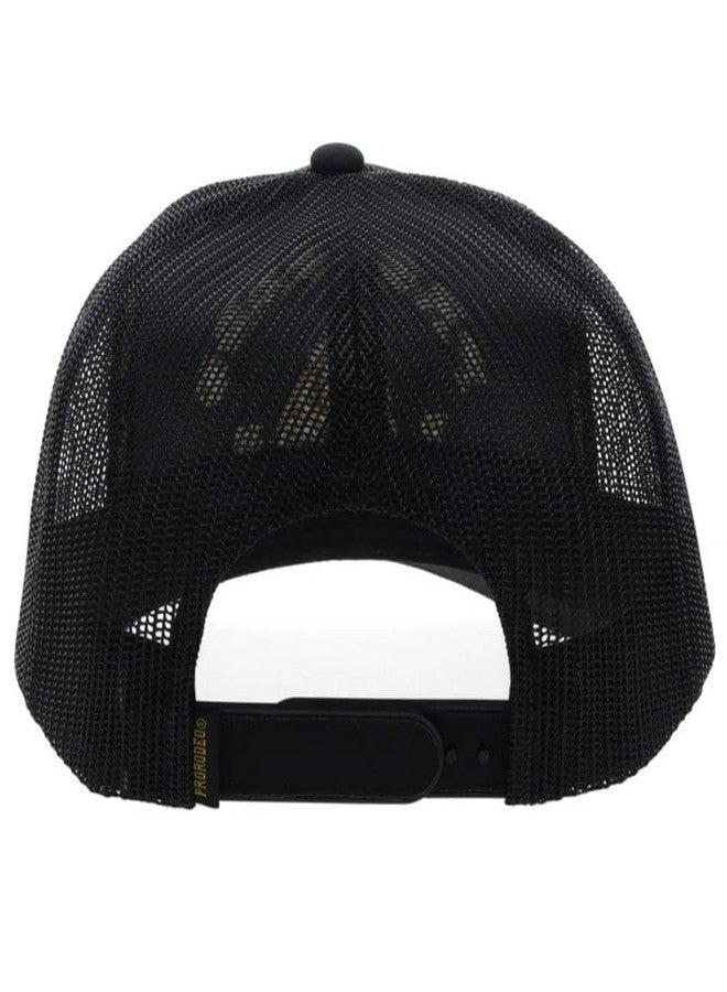 HOOEY ProRodeo Hat - Snapback Baseball Cap with Embroidered Logo, Adjustable 5-Panel Casual Western Hat with Rope Detail (Black) - Image 2