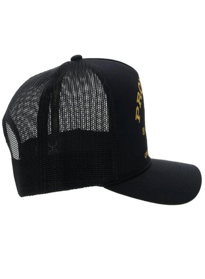 HOOEY ProRodeo Hat - Snapback Baseball Cap with Embroidered Logo, Adjustable 5-Panel Casual Western Hat with Rope Detail (Black) - Image 4