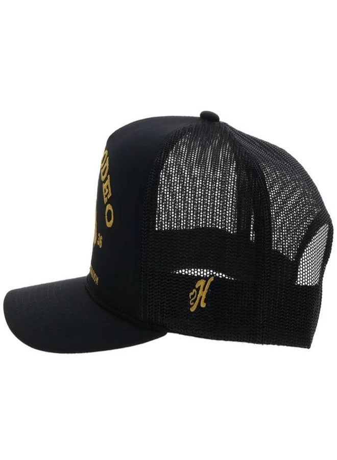 HOOEY ProRodeo Hat - Snapback Baseball Cap with Embroidered Logo, Adjustable 5-Panel Casual Western Hat with Rope Detail (Black) - Image 3