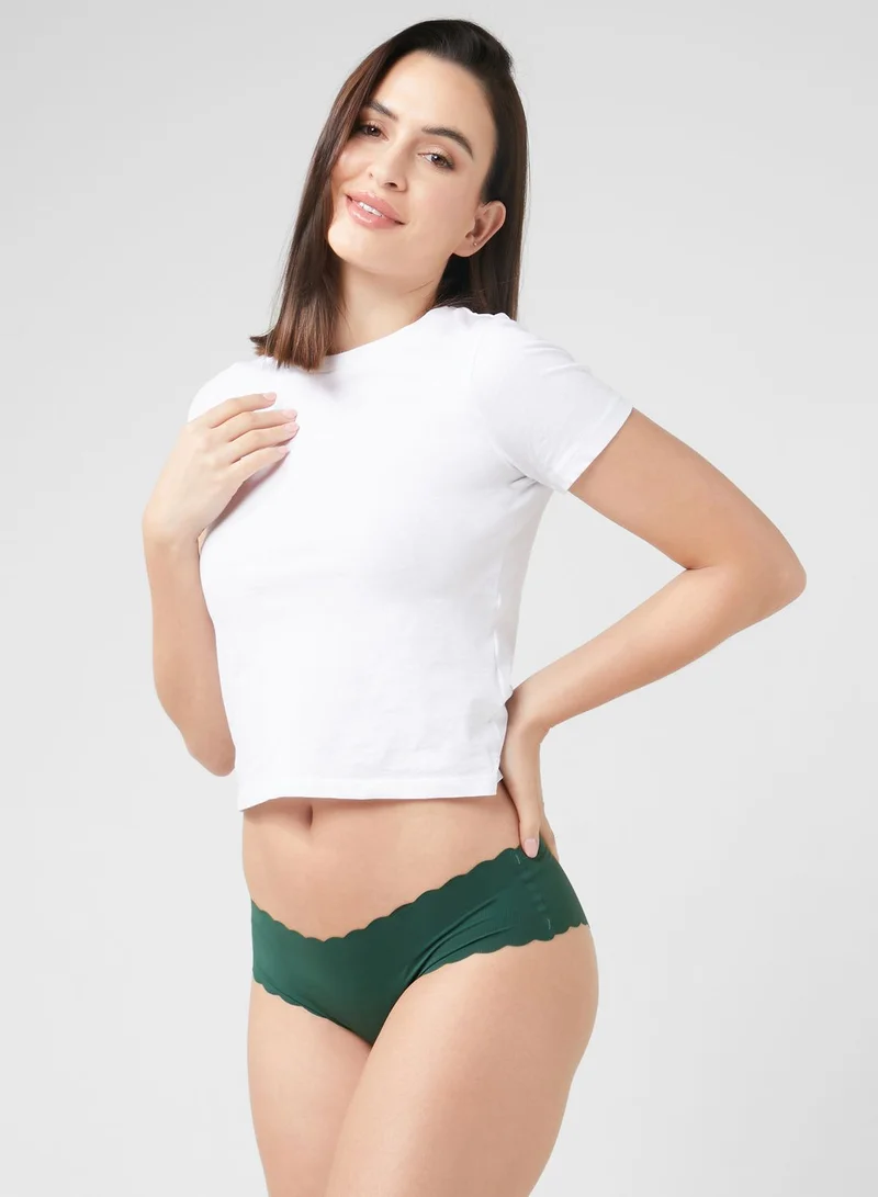 Ginger 3 Pack Scallop Hem Cheeky Brief