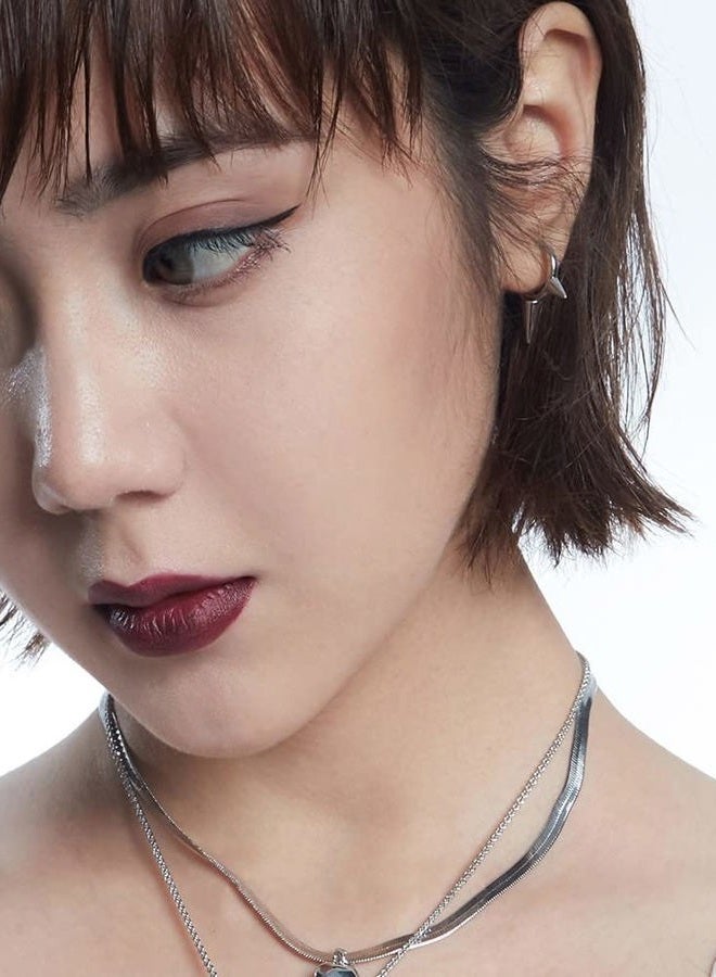 Dtja Fashion Spike Sterling Silver Hoop Earrings for Women Girls Men Hypoallergenic Minimalist Huggie Small Sleeper Hoops Cartilage Cuff Helix Stud Wrap Personalized Punk Jewelry (Silver) - Image 4