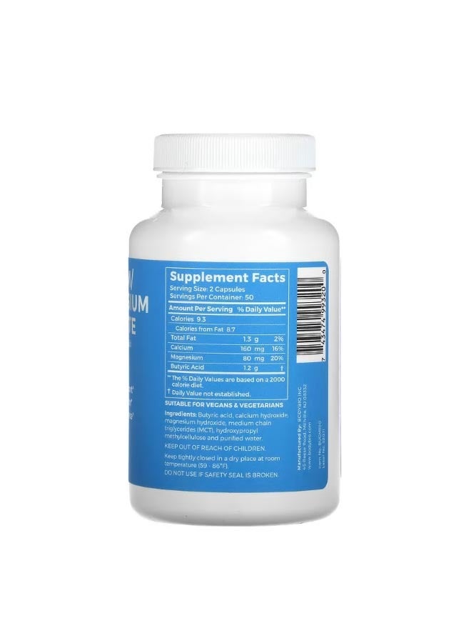 بودي بايو Calcium  Magnesium Butyrate 100 Non GMO Capsules - Image 2