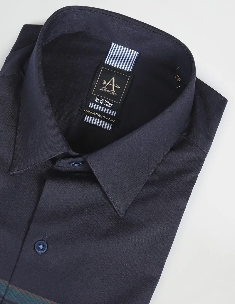 Arrow Navy Point Collar Colour Block Shirt for Men | Best Price UAE
