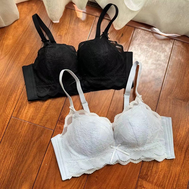 Women's Lace Wireless Bra 3/4 Cup Adjustable Straps