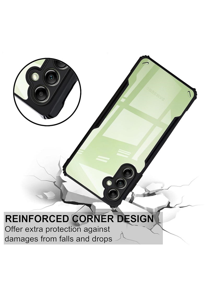 Samsung Galaxy A35 Clear Case Hard PC Back Cover with Shockproof TPU Black Border 360 Degree Impact Resistant non-Yellowing Transparent Cover For Samsung Galaxy A35  - Image 5