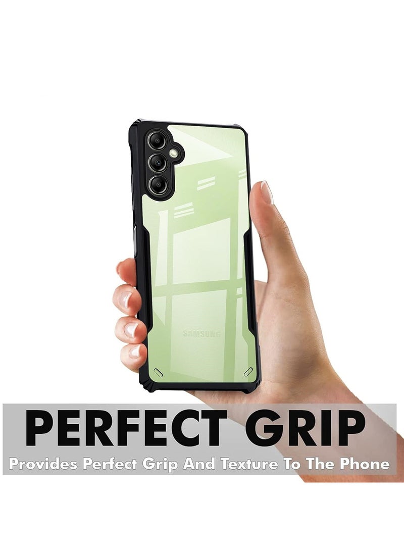Samsung Galaxy A35 Clear Case Hard PC Back Cover with Shockproof TPU Black Border 360 Degree Impact Resistant non-Yellowing Transparent Cover For Samsung Galaxy A35  - Image 3