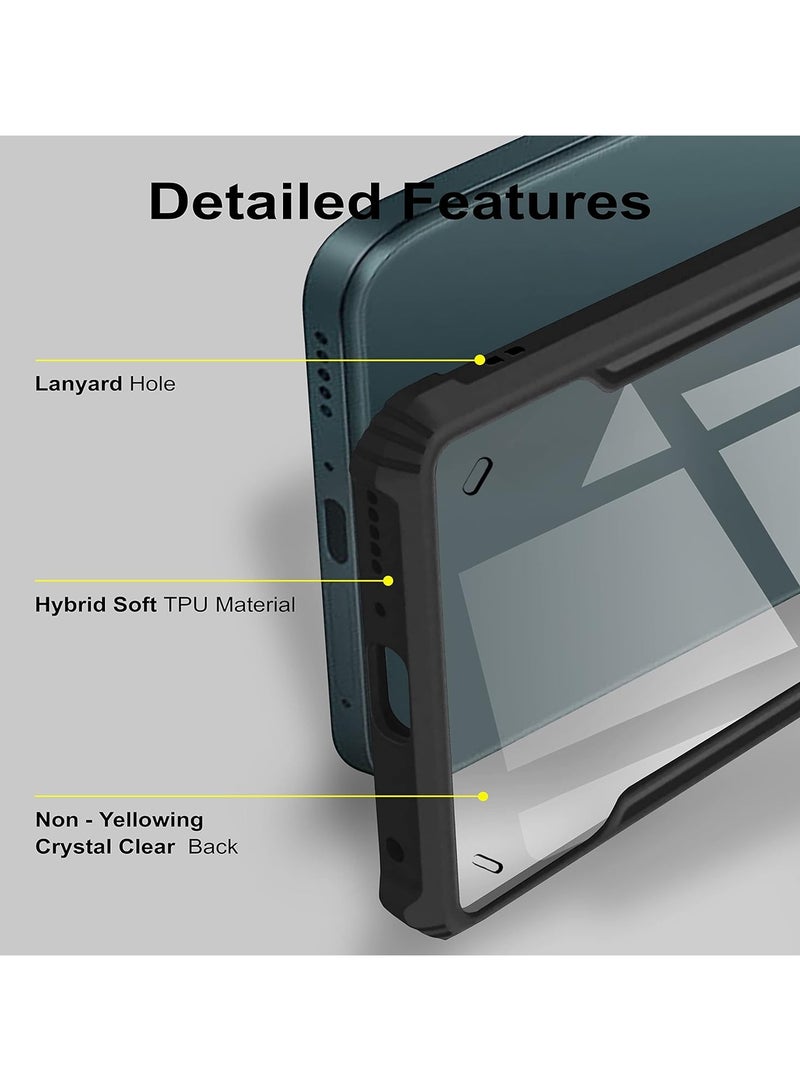 Samsung Galaxy A35 Clear Case Hard PC Back Cover with Shockproof TPU Black Border 360 Degree Impact Resistant non-Yellowing Transparent Cover For Samsung Galaxy A35  - Image 4