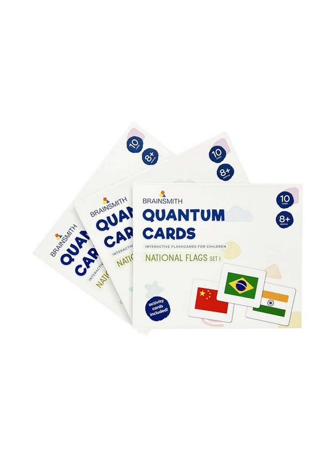 BRAINSMITH - Brainsmith Quantum Flash Cards, National Flags- Educational Flashcard for Toddlers and Kids Set 1 (30 Cards) for Brain Development and Stimulation (8 Months to 8 Years) - Image 1