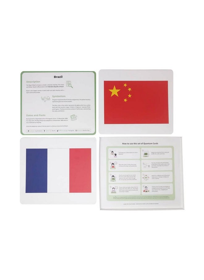 BRAINSMITH - Brainsmith Quantum Flash Cards, National Flags- Educational Flashcard for Toddlers and Kids Set 1 (30 Cards) for Brain Development and Stimulation (8 Months to 8 Years) - Image 1