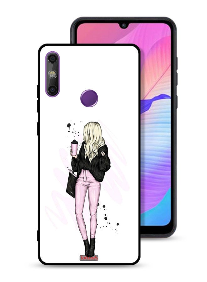 Tolwak Huawei Enjoy 20e Protective Case Cover Girl Holding Coffee Cup Art - Image 1