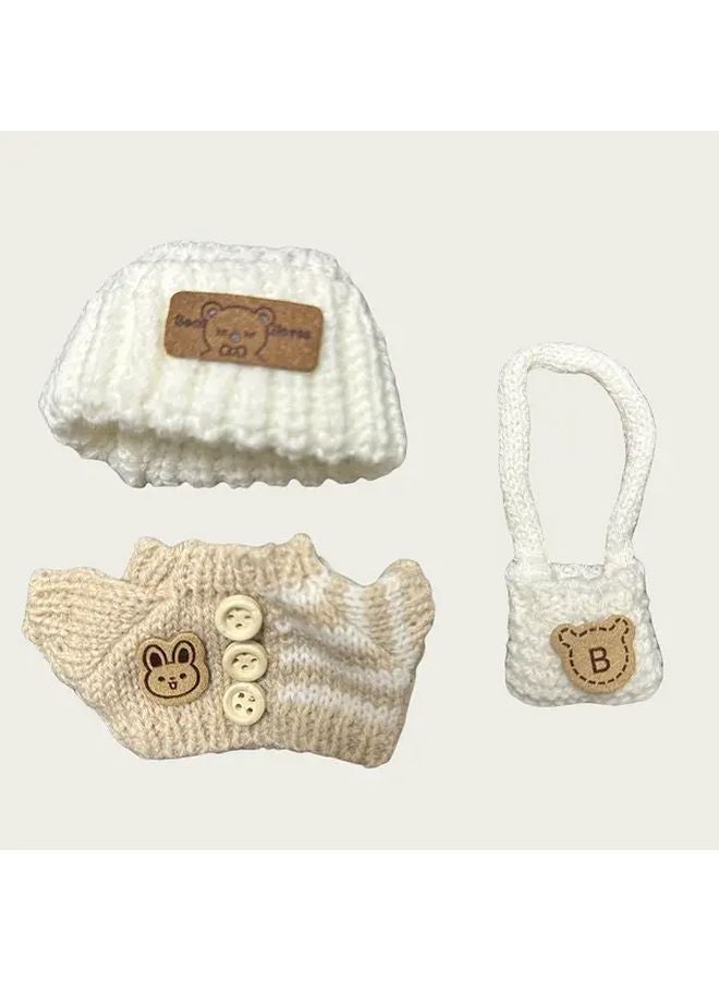 Crochet Clothes Hat Bag Set For Labubu Doll Type C Color No Doll Included - Image 1