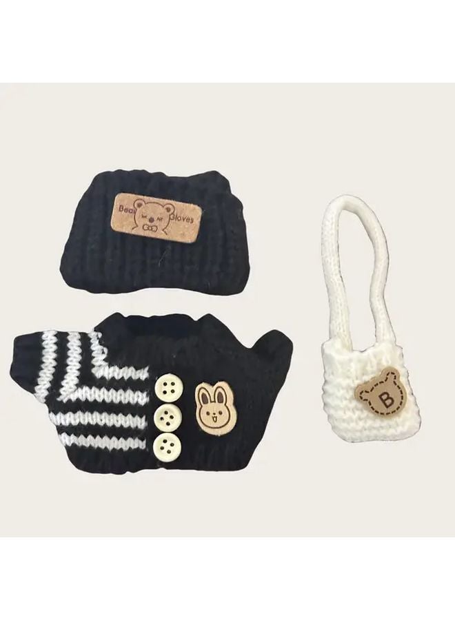 Crochet Clothes Hat Bag Set For Labubu Doll Type C Color No Doll Included - Image 4