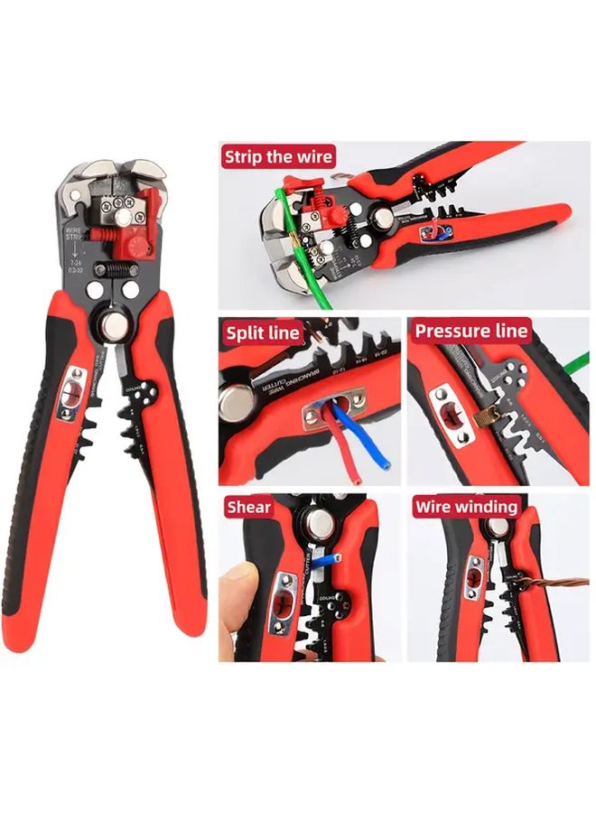 كماشة نزع الأسلاك الأوتوماتيكية الحمراء ٢٤ ١٠AWG متعددة الوظائف لفنيي الكهرباء - Image 2
