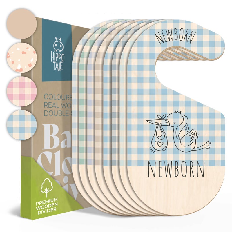 HIPPOTALE Baby Closet Dividers - Blue Baby Clothes Organizer for Nursery Decor, Storage & Organization - 8 Size Closet Dividers for Hanging Clothes, Gender Neutral Nursery Must Haves & Essentials - Image 1