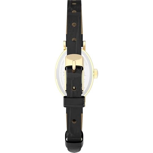 Timex Women's Cavatina 19mm Watch - Black Strap White Dial Gold-Tone Case - Image 3