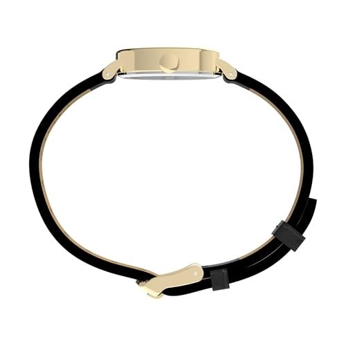Timex Women's Cavatina 19mm Watch - Black Strap White Dial Gold-Tone Case - Image 2