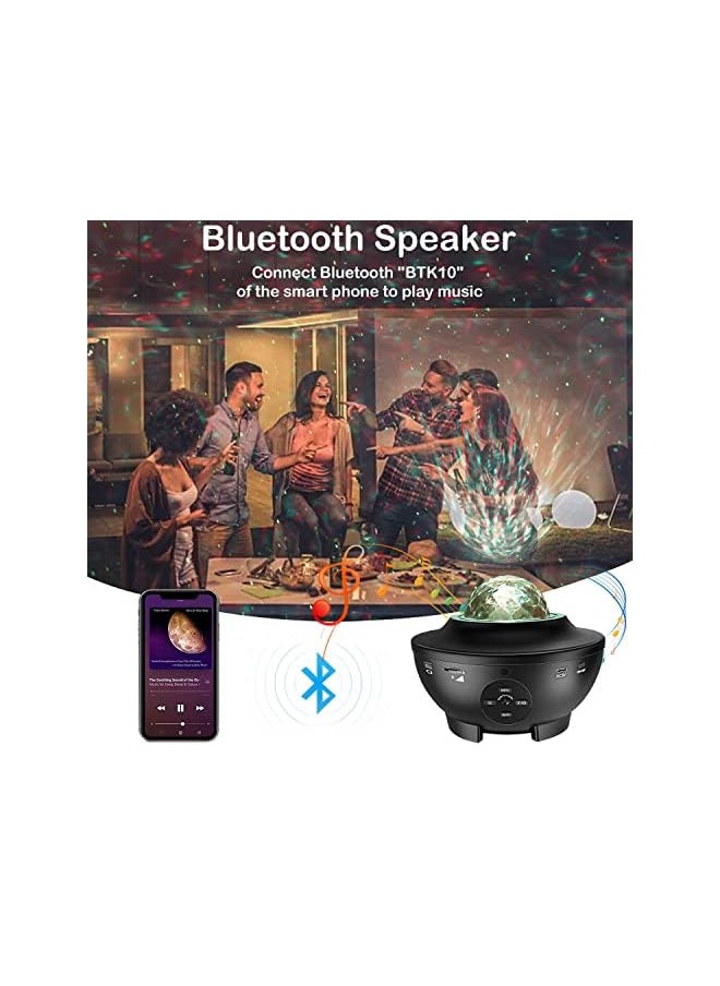 erorex جهاز عرض النجوم YUNSOVA Star Projector مع مكبر صوت، جهاز عرض ضوء السقف على شكل أمواج المحيط، جهاز عرض نجوم LED للأطفال والبالغين في غرف النوم/الديكور/أعياد الميلاد/الحفلات  - Image 5